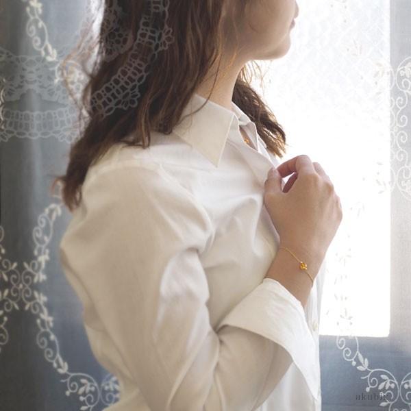 天然琥珀 シンプル一粒ゴールドブレスレット 5ツ星 スライド