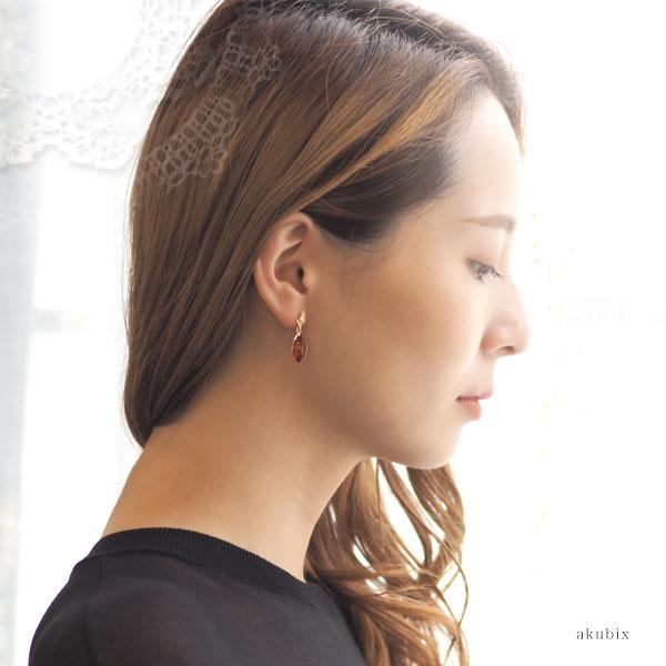 グリーン琥珀イヤリング 本琥珀 グリーンアンバー イヤリング - ファッション通販ならセシール