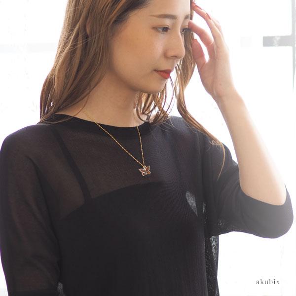 至高のグリッター◆大粒天然琥珀ペンダント NINA RICCIチェーンセット ペンダン ネックレス 天然琥珀 蝶々 5ツ星ランク K18ゴールド