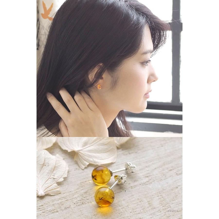 虫入り琥珀ピアス 送料無料 シルバー Silver925 コレクション