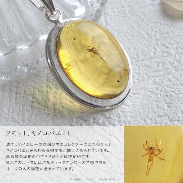 虫入り琥珀ネックレス 送料無料 シルバー Silver925 コレクション