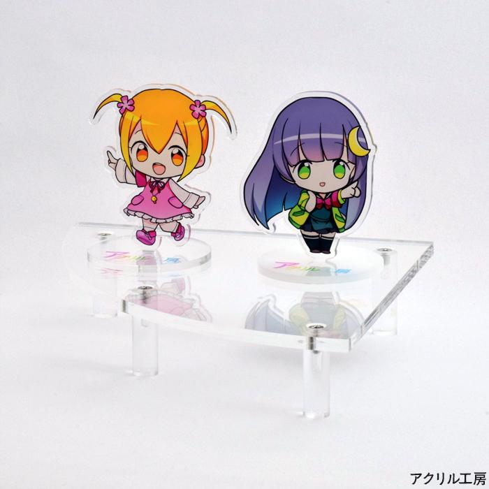 扇形 組み立て式スタンド【150×150mm 脚高さ30mm】透明 アクリル