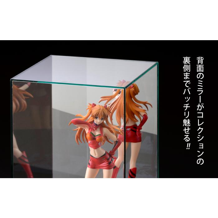 アクリルケース ガラス色 W230mm H300mm D230mm【台座なし】背面ミラー