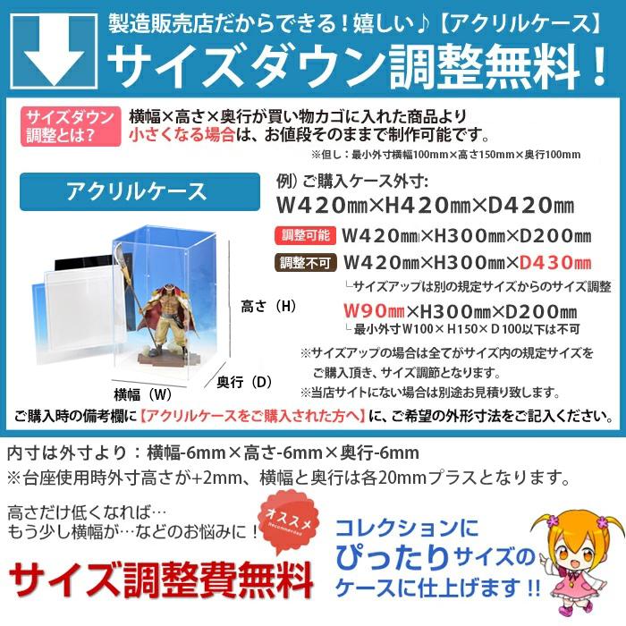 組み立て式 W600 H400 D300（mm）透明 アクリルケース【台座あり