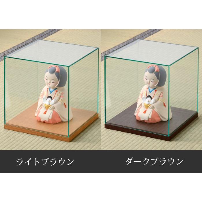 アクリルケース ガラス色 W200 H200 D200【選べる木調台座】正方形