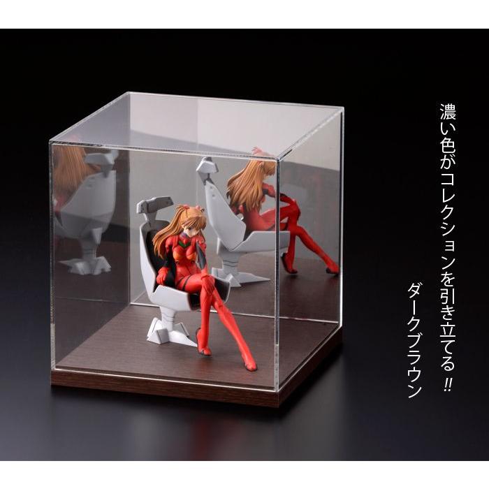 アクリルケース 透明 W420mm H420mm D420mm【台座あり】背面ミラー