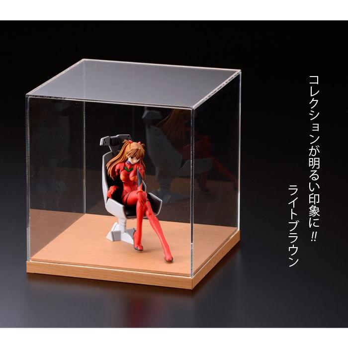 今季ブランド W480 透明 アクリルケース H480 フィギュアケース ディスプレイケース コレクションケース 選べる木調台座 D480 コレクションボックス 木調台座の色 ライトブラウン Garces Org