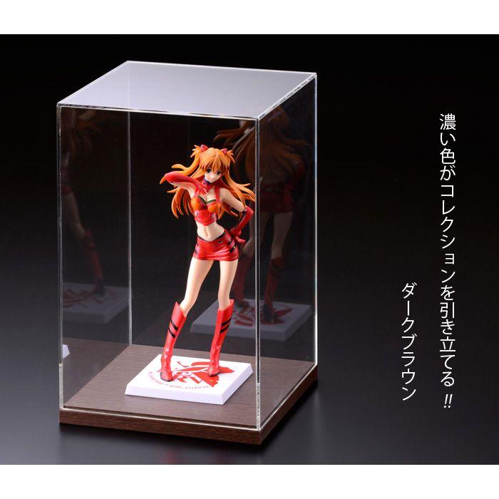 アクリルケース 透明 W200 H300 D200 【選べる木調台座】コレクションケース ディスプレイケース フィギュアケース 縦長 ねんどろいど 日本人形 人形ケース 展示_3