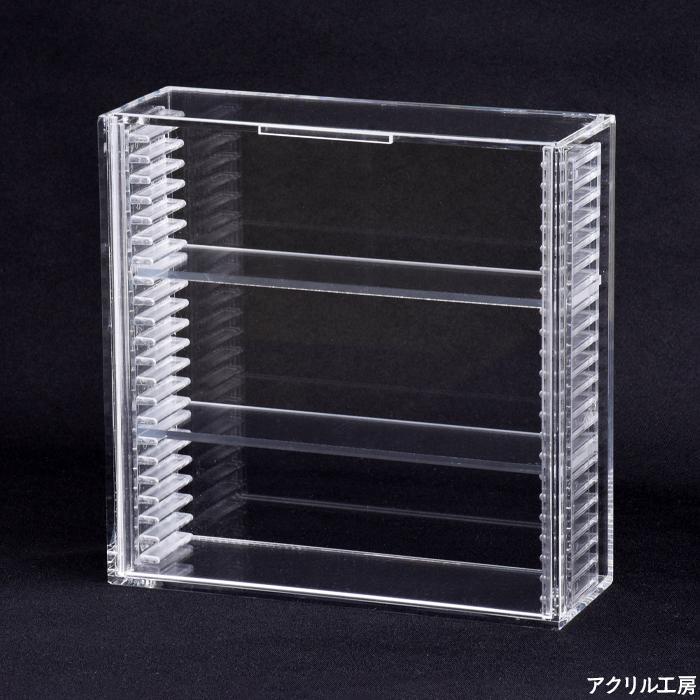 棚付きケース【S】透明 可動式 前面扉 [カプセルトイケース・アクリル 