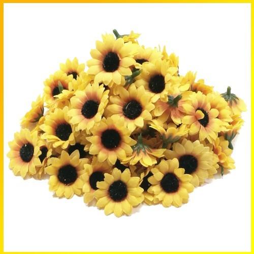造花 夏 ひまわり プチヒマワリ 54g 約100個 向日葵 ディスプレイ アレンジ アートフラワー アクセソワール 通販 Yahoo ショッピング