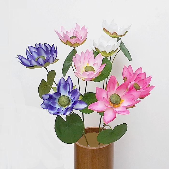 ♕* 人気の蓮がメイン♬ 紫▪ 青▪ 白 の上品な造花仏花アレンジメント ♧* ♕* 人気の蓮がメイン♬ 紫▫ 青▫ 白 の上品な造花仏花