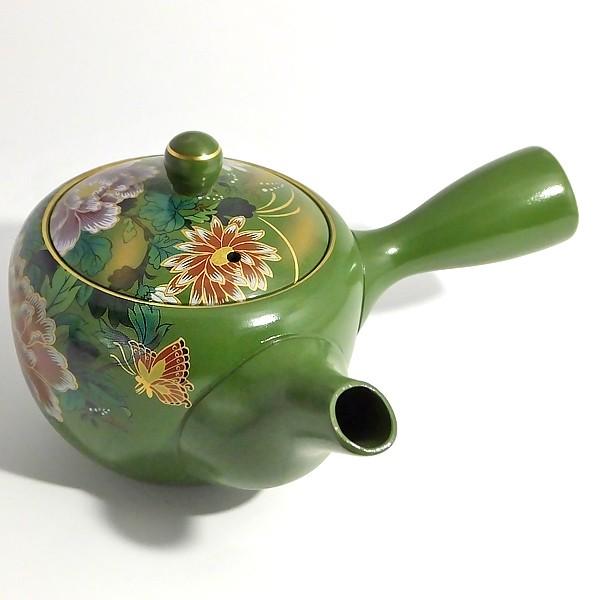 おしゃれ 急須新回転急須 使いやすい 緑色 ステンレス製の固定式茶こし