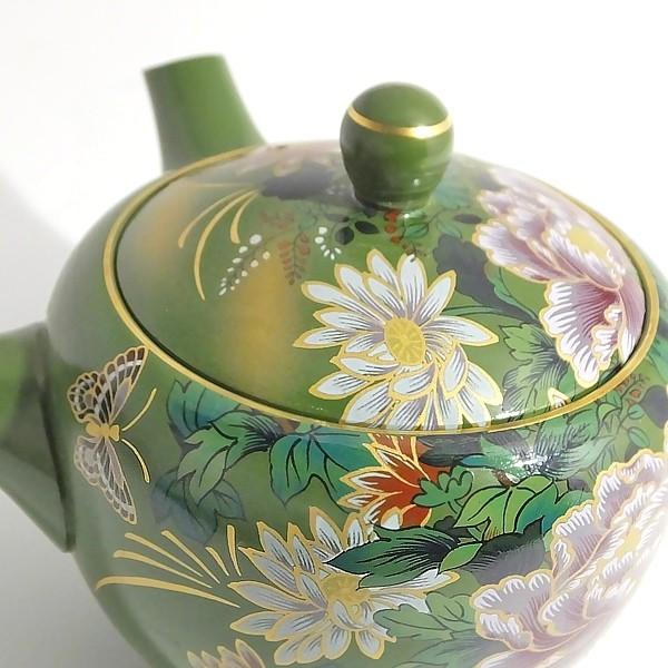 おしゃれ 急須新回転急須 使いやすい 緑色 ステンレス製の固定式茶こし