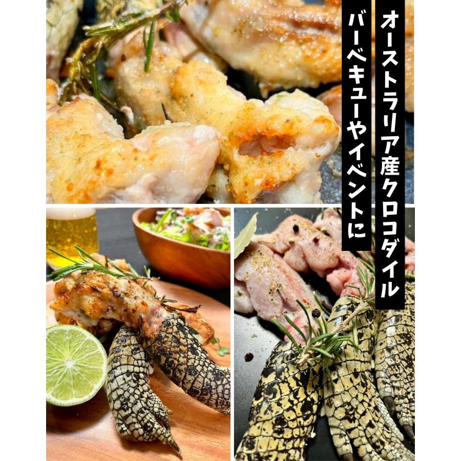 ワニ肉 鰐肉 食用 骨付き わに足 120?170g 3袋 手 爪付き