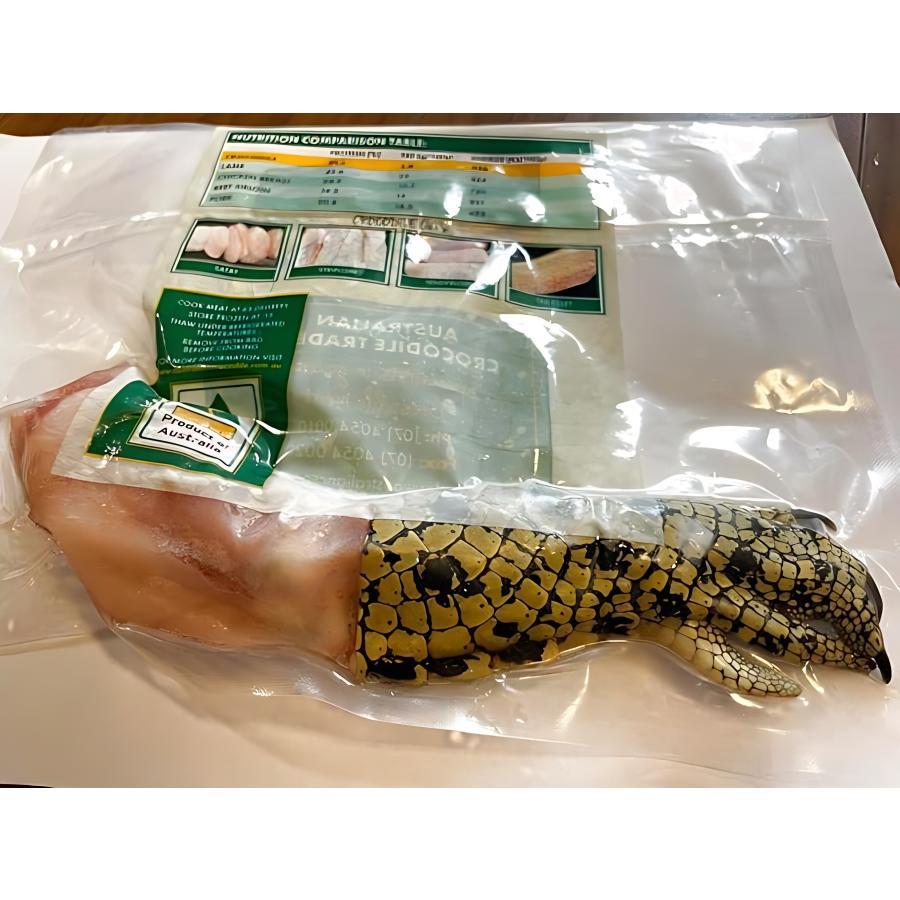 ワニ肉 鰐肉 食用 骨付き わに足 120?170g 3袋 手 爪付き