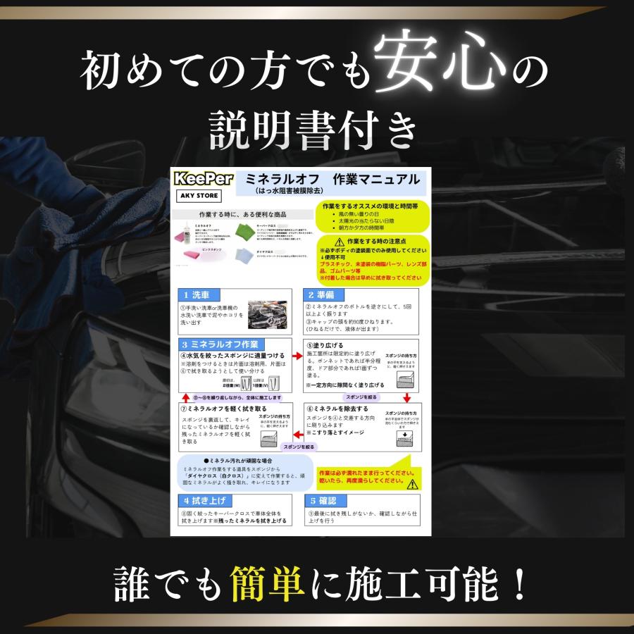 KeePer技研 キーパー ミネラルオフ 90ml KeePer 洗車 スポンジ クロス