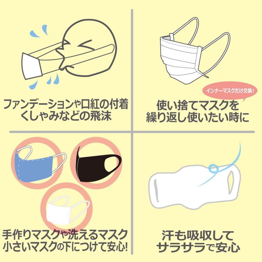 マスクインナー お試し　肌荒れ防止 フィルターシート 摩擦軽減  取り換えシート 使い捨てタイプ 20枚入り 大きめ 送料無料 ポイント消化 |  | 03