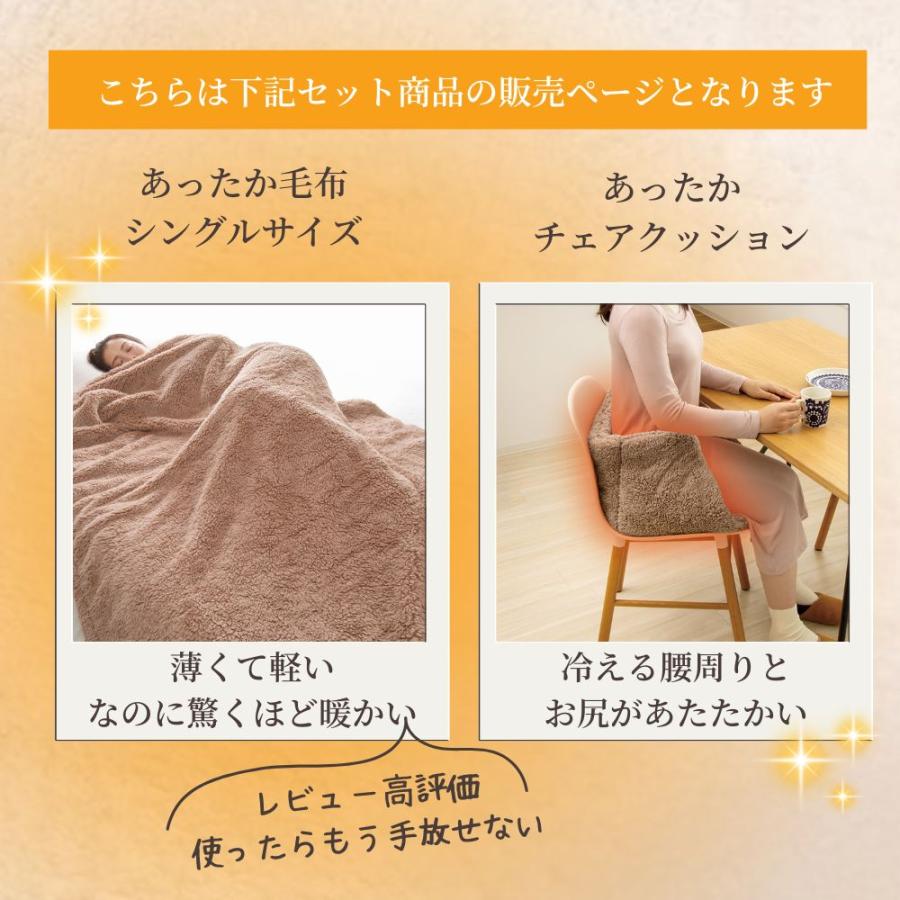 あったか 毛布 薄手 薄い 暖かい 冬 用 シングル 冷え 対策 クッション お尻 腰 イス 極暖あったか毛布 シングルサイズ + チェアクッション セット 爆買_3