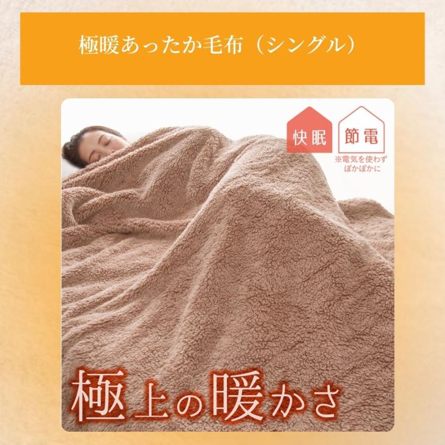 あったか 毛布 薄手 薄い 暖かい 冬 用 シングル 冷え 対策 クッション お尻 腰 イス 極暖あったか毛布 シングルサイズ + チェアクッション セット 爆買_4