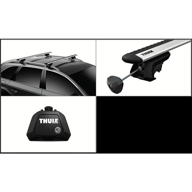 THULE スーリー ランドクルーザー プラド  J150W J151W ルーフレール有り車用 7104 7114B ベースキャリア ウイングバーEVO 保護シート進呈｜al-roadrunner｜02