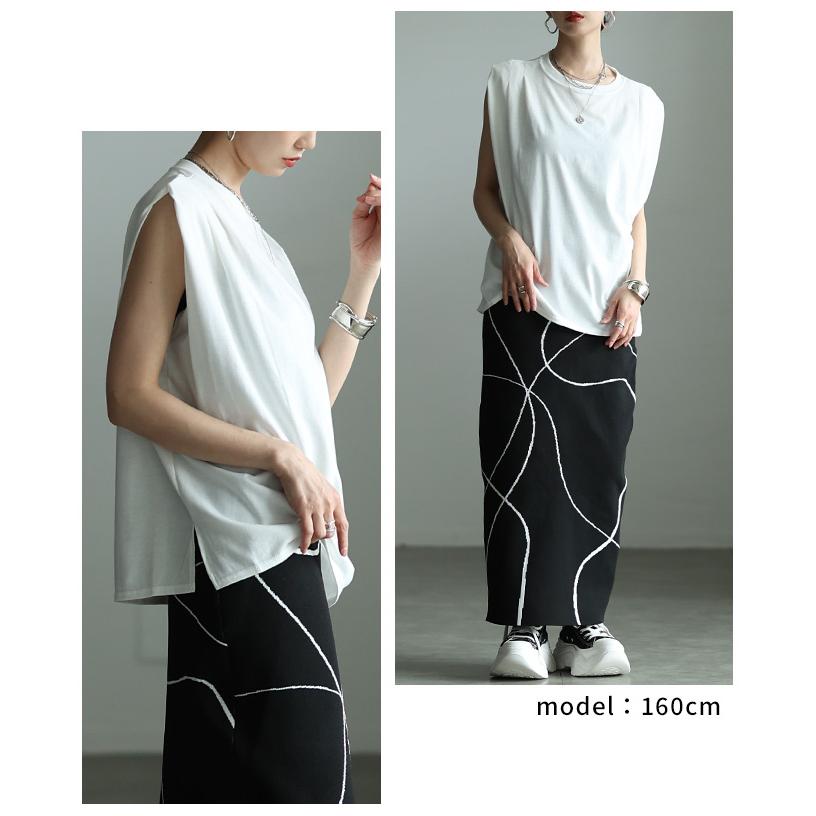 レディース トップス カットソー Tシャツ タック フレンチスリーブ 接触冷感 UVカット 黒 白 大人可愛い 大人 可愛い 30代 40代 50代 60代 サワアラモードの画像