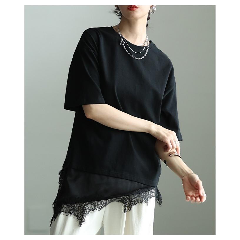 慈雨 アシンメトリー カットソー モックネック 花柄 綿混 Sawa a la mode（サワアラモード） レディース トップス カットソー T