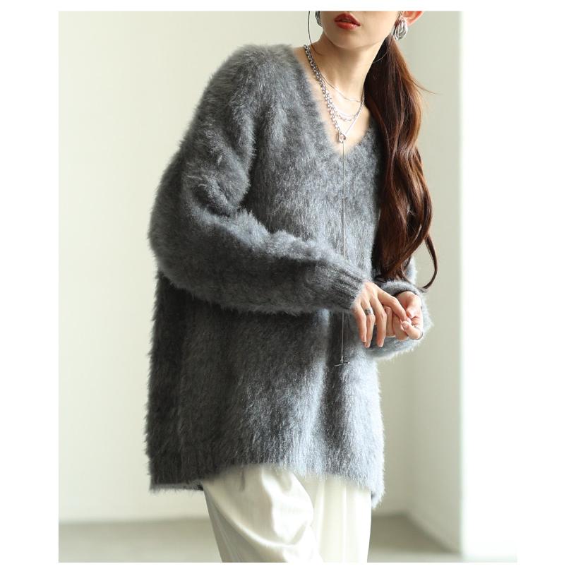 【フォックスカシミヤ】C'EST MOIJE セモアージュニットシャギー　グレー C'EST MOIJEU セモアージュ カシミヤ混 ニット - メルカリ