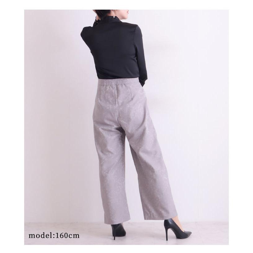 レディース ファッション パンツ ワイドパンツ タック ジャガード ロング 体型カバー 春服 夏服 大人可愛い 40代 レディースファッション 50代女性 ファッション Alfem 095 Sawa A La Mode サワアラモード 通販 Yahoo ショッピング