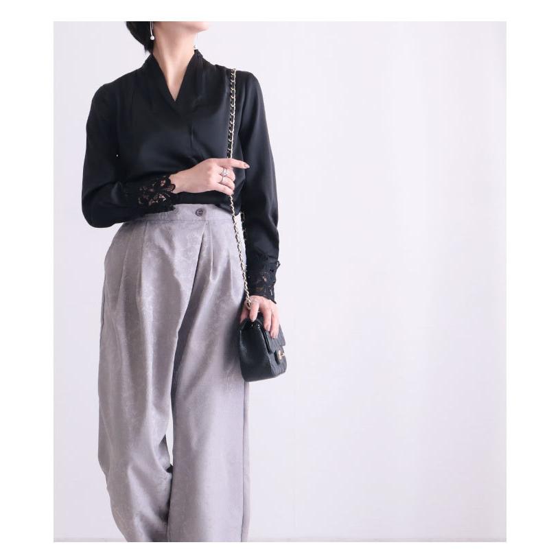 レディース ファッション パンツ ワイドパンツ タック ジャガード ロング 体型カバー 春服 夏服 大人可愛い 40代 レディースファッション 50代女性 ファッション Alfem 095 Sawa A La Mode サワアラモード 通販 Yahoo ショッピング