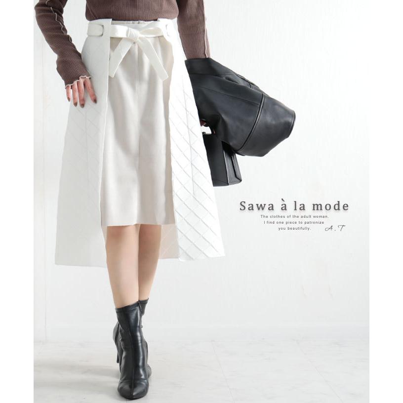 Sawa a la mode レディース ボトムス スカート 白 ホワイト 膝丈 Sawa a la mode レディース ボトムス スカート 白 ホワイト 膝丈