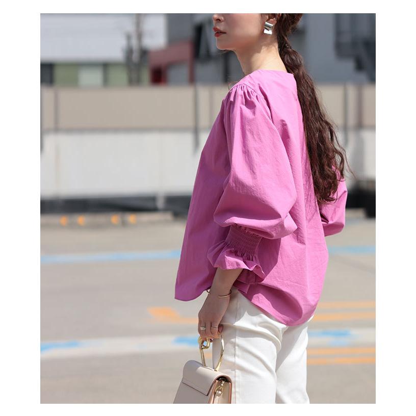 レディース トップス ブラウス 長袖 ピンク 無地 キャンディスリーブ ボリューム袖 綿 コットン 春 夏 秋 サワアラモード 大人 可愛い 洋服 30代 40代 50代 60代 Aljun 198 Sawa A La Mode サワアラモード 通販 Yahoo ショッピング