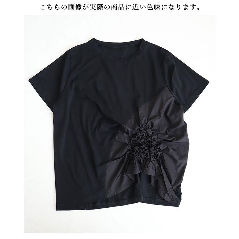 レディース 売れ筋商品|||トップス カットソー Tシャツ ブラック 黒 半袖 無地 コットン 夏服 綿 大人可愛い 40代 レディースファッション 50代女性 ファッション 60代 ミセス Sawa a la mode レディース トップス カットソー Tシャツ