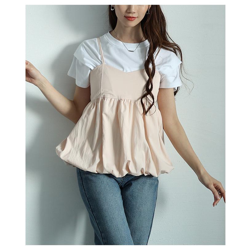 新品　今季新作　メゾンドドルチェ　バロンキャミ　S　バルーン裾　夏服　重ね着 Sawa a la mode トップス レディース キャミソール バルーン