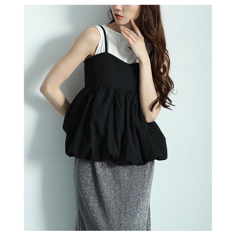 【新品】メゾンドドルチェ　バロンキャミソール　ブラウス　バルーン　黒　M 新品】メゾンドドルチェ バロンキャミソール ブラウス バルーン 黒 M