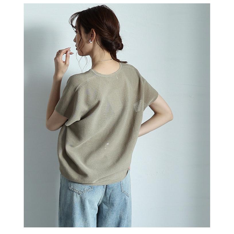 Sawa a la mode レディース トップス サマーニット Vネック 半袖