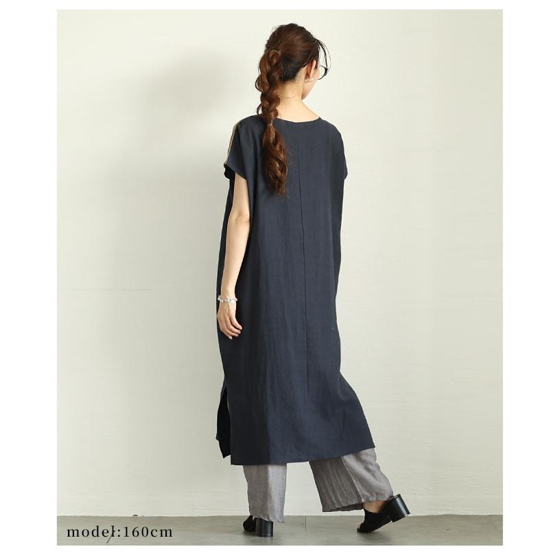 レディース ワンピース チュニック 紺 ネイビー レッド アイボリー 半袖 ミモレ コットン リネン 夏 大人可愛い きれいめ 30代 40代 50代 女性   イベントセールの画像