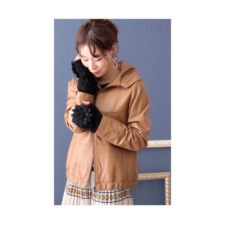 アームウォーマー2枚　モカ&ブラウン Sawa a la mode レディース 小物 アームカバー 黒 ブラック