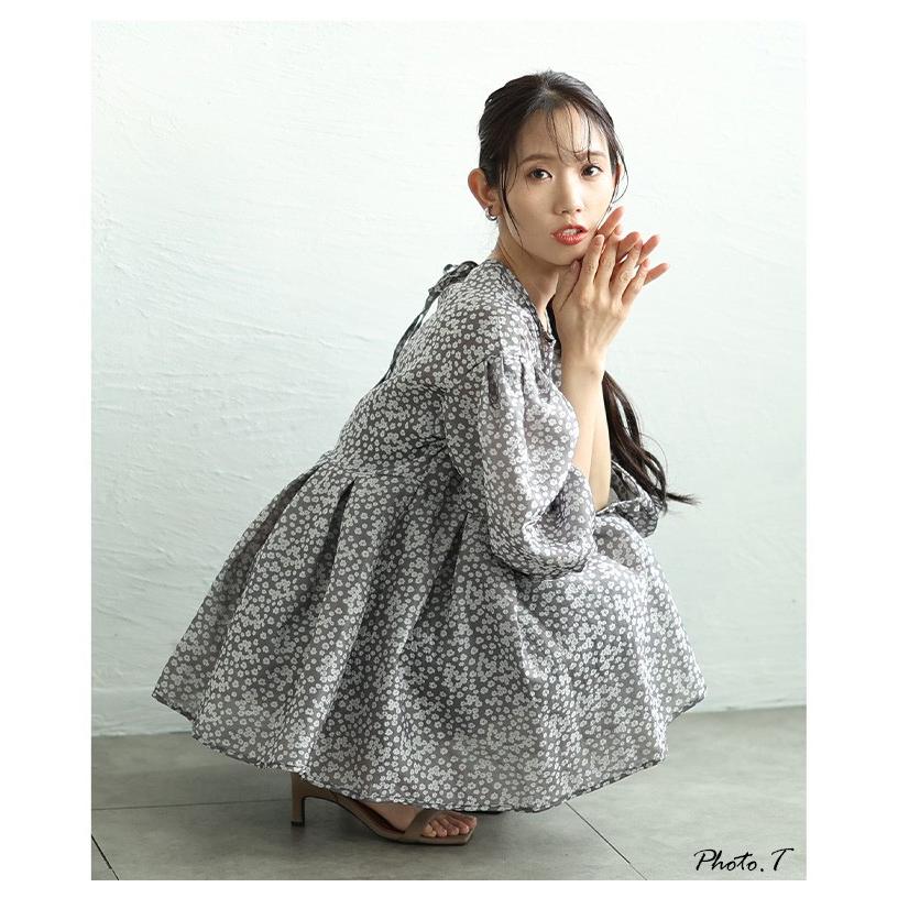 SRMOM花柄パフスリーブ半袖トップス Sawa a la mode（サワアラモード） レディース トップス 花柄 総柄