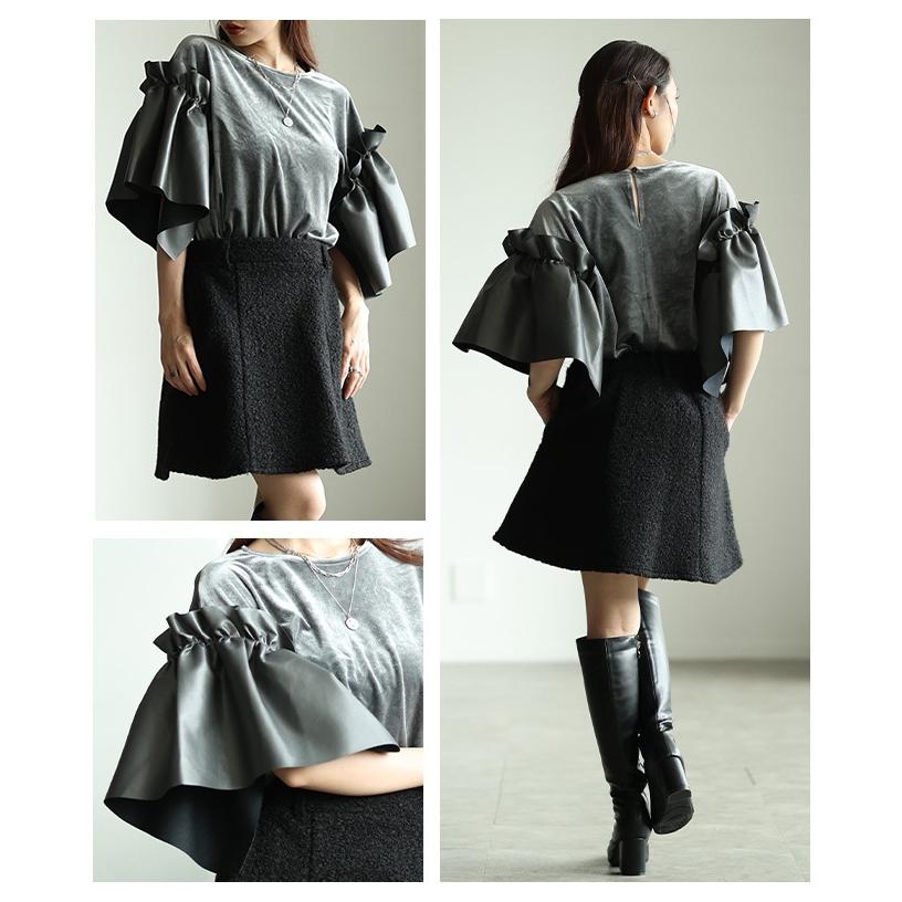 Sawa a la mode（サワアラモード） レディース トップス 異素材 ベロア