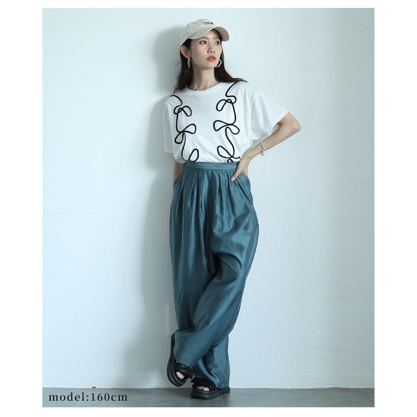 レディース ボトムス パンツ ズボン モカ ブラック ブルー ロング シアー タック ハイウエスト 夏服 大人可愛い きれいめ 30代 40代 50代 女性 サワアラモード_13