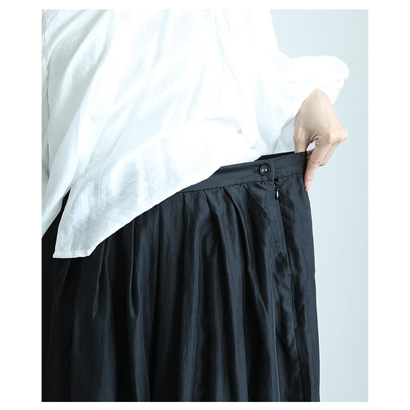 レディース ボトムス パンツ ズボン モカ ブラック ブルー ロング シアー タック ハイウエスト 夏服 大人可愛い きれいめ 30代 40代 50代 女性 サワアラモード_8