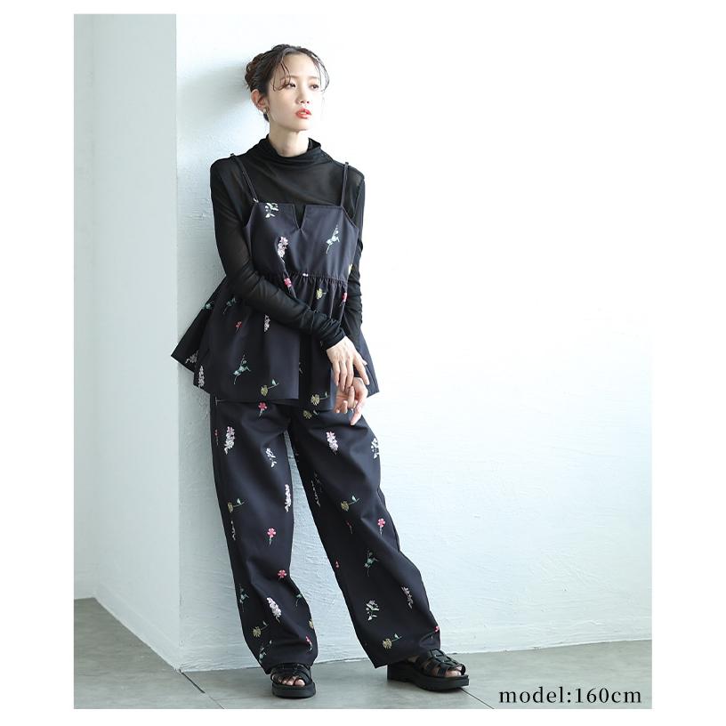 Sawa a la mode（サワアラモード） レディース パンツ 花柄 セミワイド