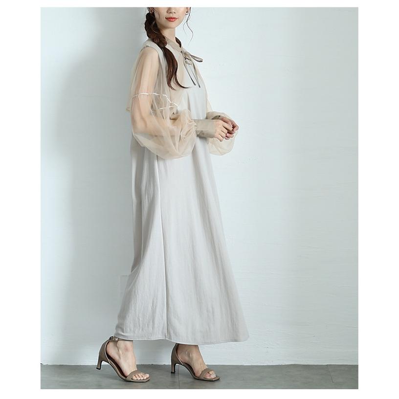 モラビト　ホワイト ノースリーブ ロングワンピース Sawa a la mode（サワアラモード） ワンピース レディース 接触冷感