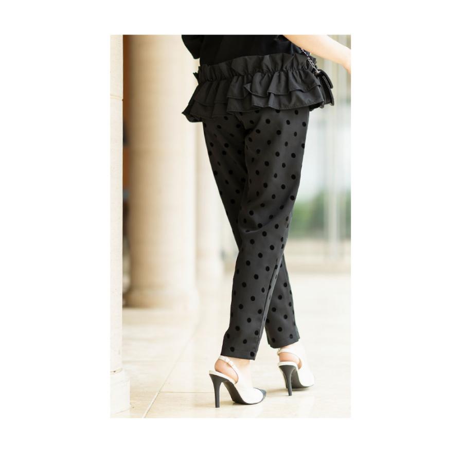 bow.a テーパードレギンスパンツ【ドットブラック 】 【公式通販】