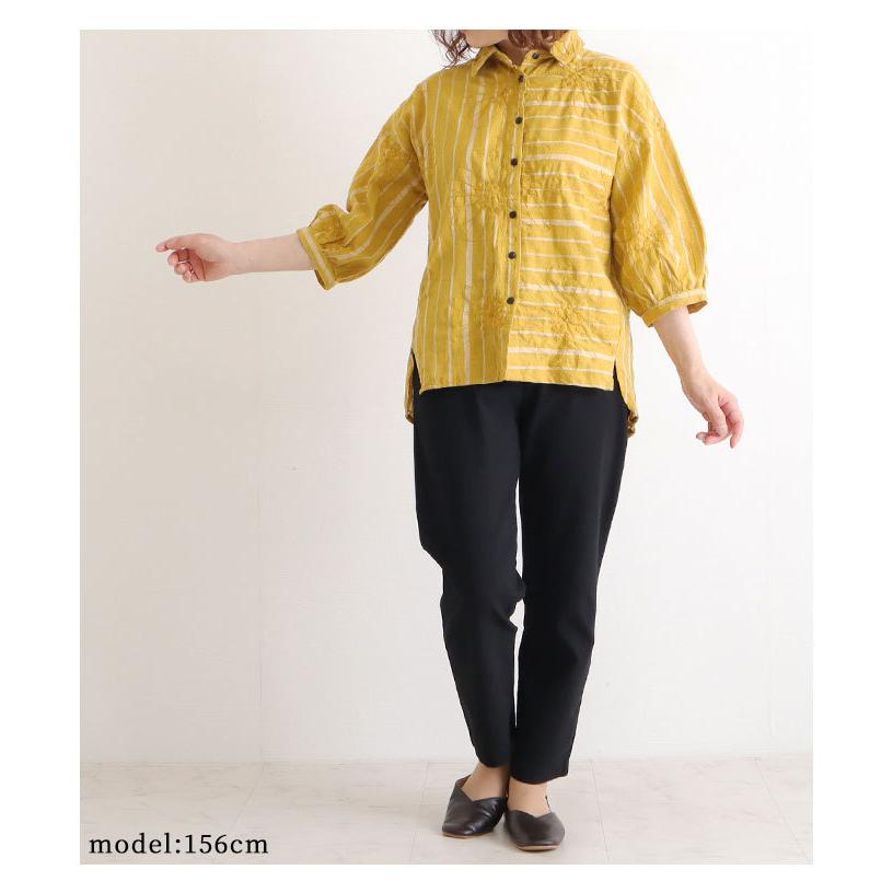 レディース トップス ブラウス ネイビー マスタード ベージュ 綿 麻 大人可愛い 40代 レディースファッション 50代女性 ファッション 60代 ミセスファッション Almnm Sawa A La Mode サワアラモード 通販 Yahoo ショッピング