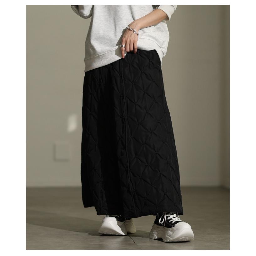 WAAC ワック 2wayスカート 中綿キルティング 暖かい ブラック 新品 Sawa a la mode（サワアラモード） レディース ボトムス スカート