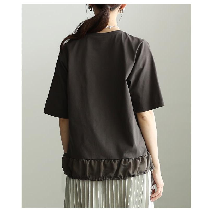 レディース Tシャツ トップス 半袖 ゆったり 体型カバー ドローコード カジュアル 春 夏 春服 夏服 大人可愛い 大人 可愛い 30代 40代 50代 60代 アラモードの画像