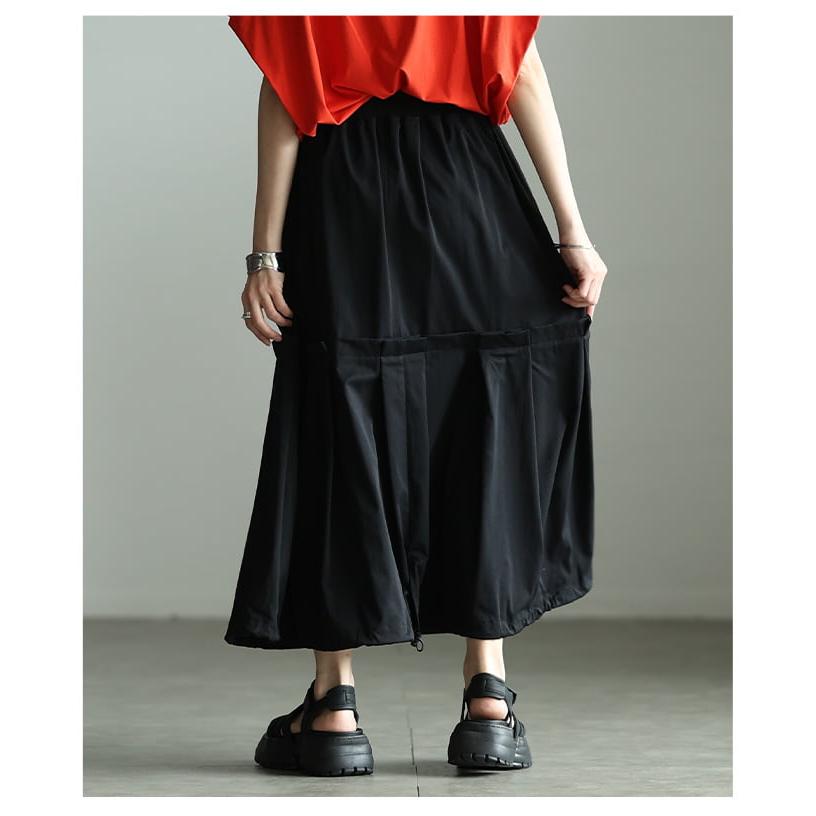 レディース ボトムス スカート ロング丈 体型カバー フレア ウエストゴム ゆったり カジュアル 大人可愛い 大人 可愛い 30代 40代 50代 60代 アラモードの画像