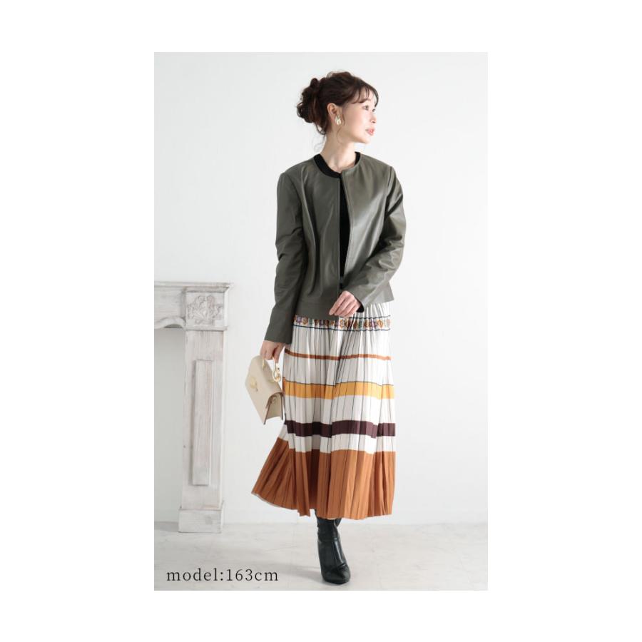 レディース アウター ジャケット レザー 黒 ブラック パープルグレーグレー 長袖 本革 レザー 秋服 大人可愛い 大人 可愛い 30代 40代 50代 60代 サワアラモードの画像