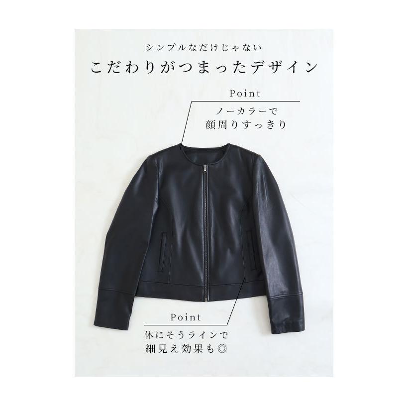 Sawa a la mode レディース アウター ジャケット レザー 黒 ブラック